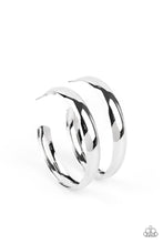 Load image into Gallery viewer, Kick Em To The CURVE Hoop Earrings - Silver - SassyChicGlitz

