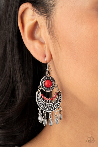 Mantra to Mantra Earrings - Red - SassyChicGlitz