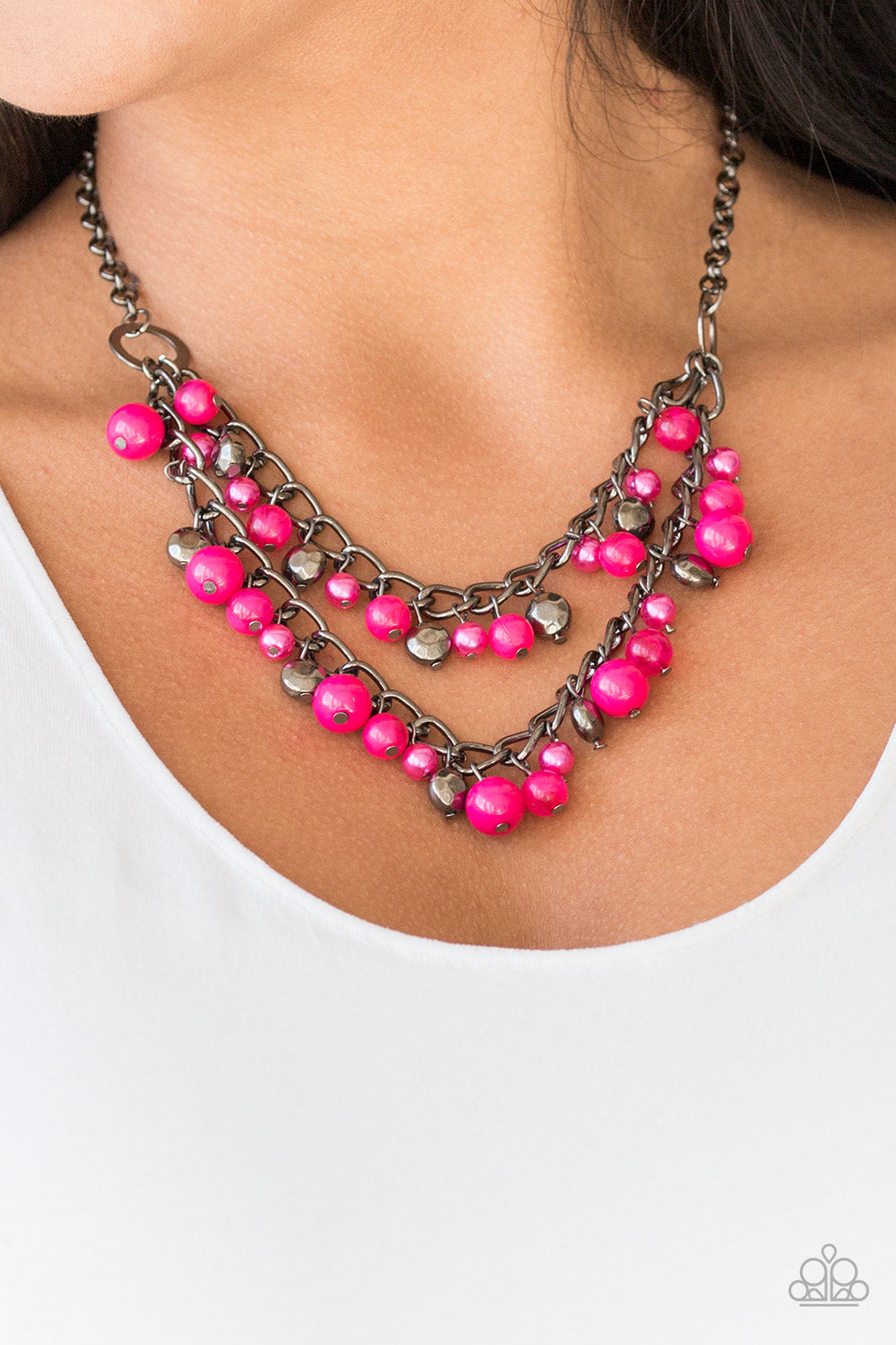 Watch Me Now Necklace - Pink - SassyChicGlitz