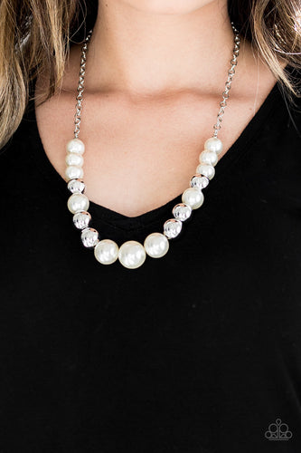 Take Note Necklace - Pearl White - SassyChicGlitz