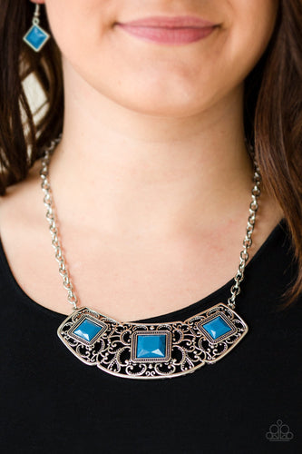 Feeling Inde-PENDANT Necklace - Blue - SassyChicGlitz