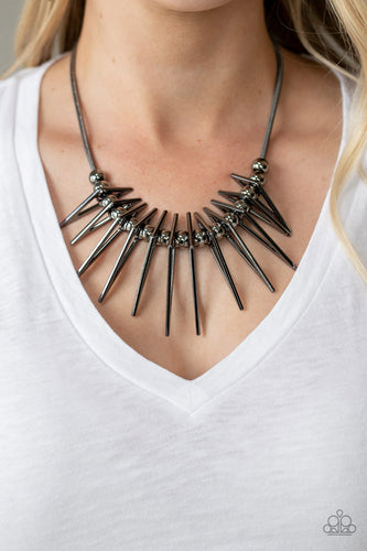 Fully Charged Necklace - Black - SassyChicGlitz