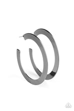 Load image into Gallery viewer, The Inside Track Hoop Earrings - Black - SassyChicGlitz
