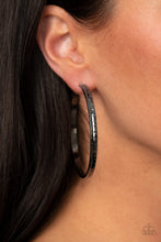 Load image into Gallery viewer, TREAD All About It Hoop Earrings - Black - SassyChicGlitz

