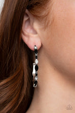 Load image into Gallery viewer, There Goes The Neighborhood Hoop Earrings - Black - SassyChicGlitz
