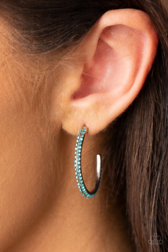 Dont Think Twice Hoop Earrings - Blue - SassyChicGlitz