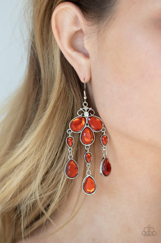 Clear The HEIR Earrings - Orange - SassyChicGlitz