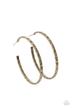 Load image into Gallery viewer, Grungy Grit Hoop Earrings - Brass - SassyChicGlitz
