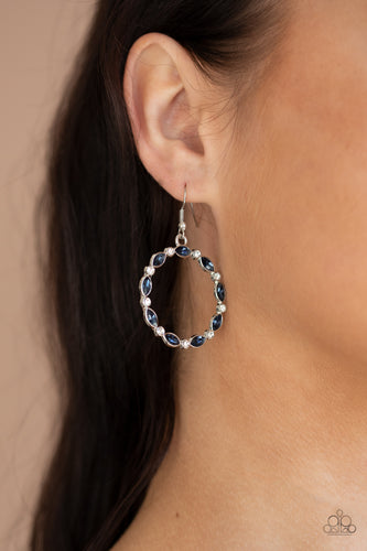Crystal Circlets Earrings - Blue - SassyChicGlitz