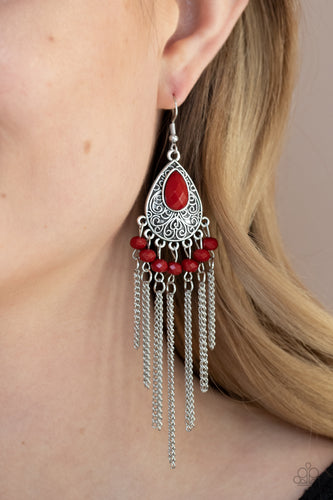Floating on HEIR Earrings - Red - SassyChicGlitz