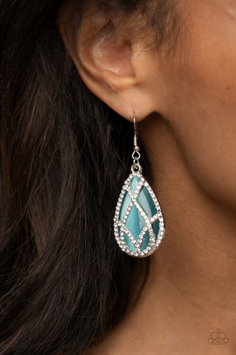 Crawling With Couture Earrings - Blue - SassyChicGlitz