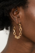 Load image into Gallery viewer, Stronger Together Hoop Earrings - Gold - SassyChicGlitz
