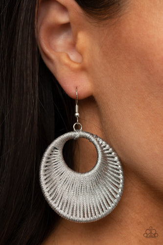 Weaving My Web Earrings - Silver - SassyChicGlitz