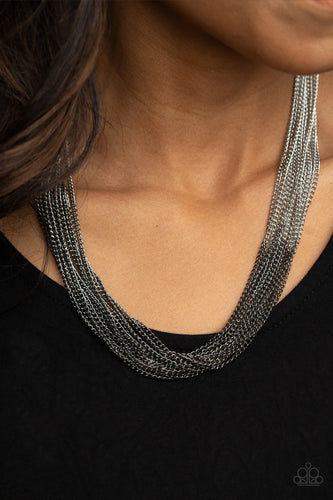 Metallic Merger Necklace - Black - SassyChicGlitz