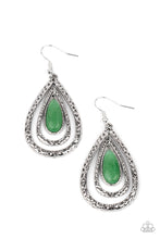 Load image into Gallery viewer, Teardrop Torrent Earrings - Green - SassyChicGlitz
