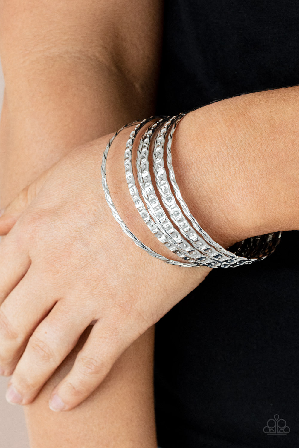 Back-To-Back Stacks - Silver - SassyChicGlitz