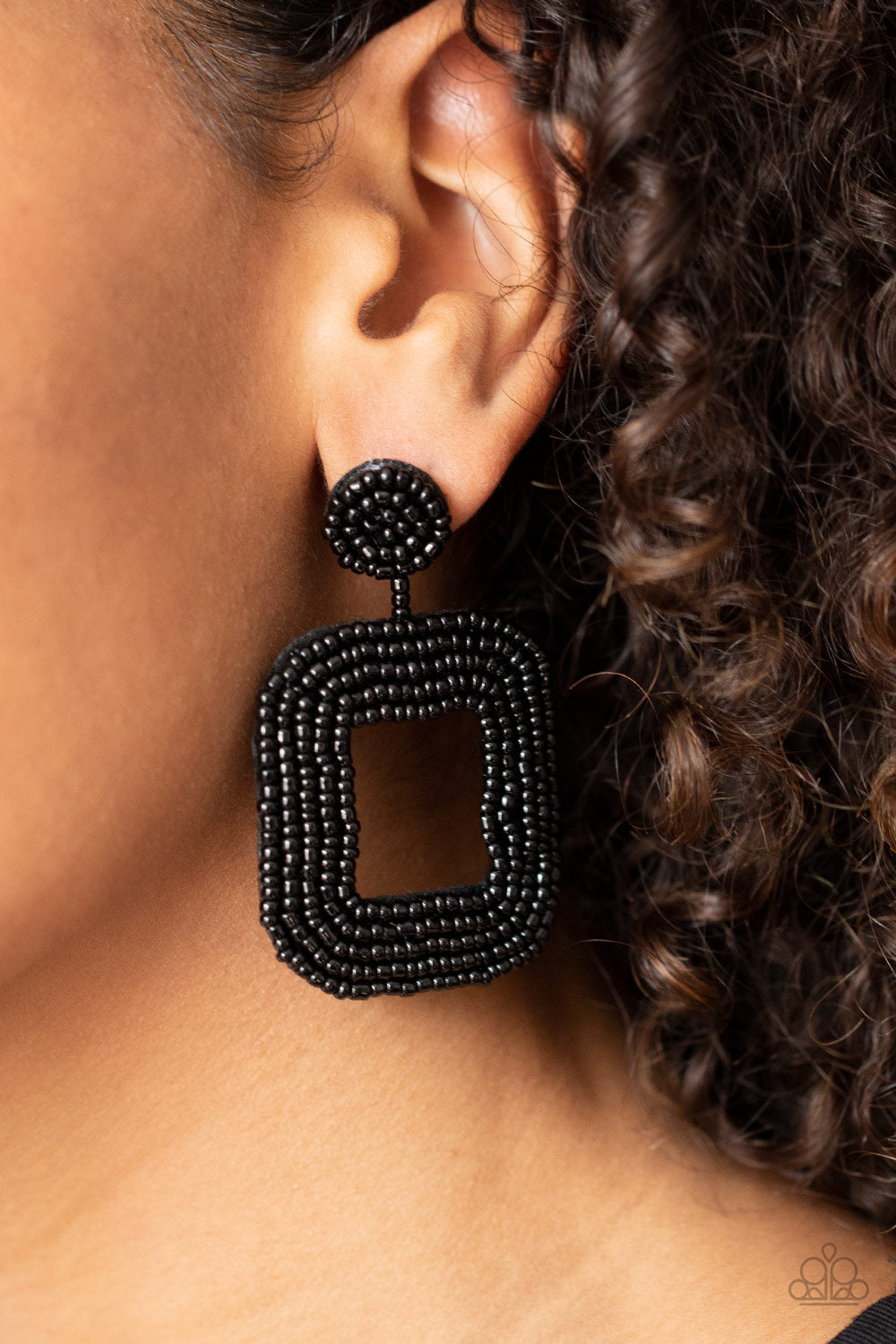 Beaded Bella Earrings - Black - SassyChicGlitz