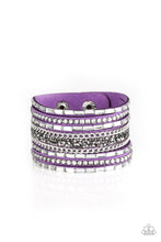 Load image into Gallery viewer, Rhinestone Rumble Bracelet - Purple - SassyChicGlitz
